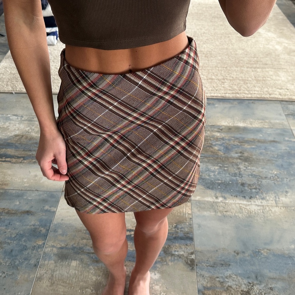 NWT Princess Polly Darwin Mini Skirt Brown